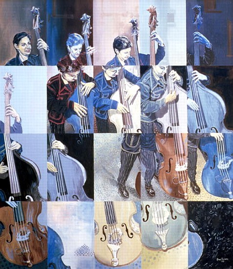 Paula Gardiner, Jazz Bassist, 1998 (oil on board)