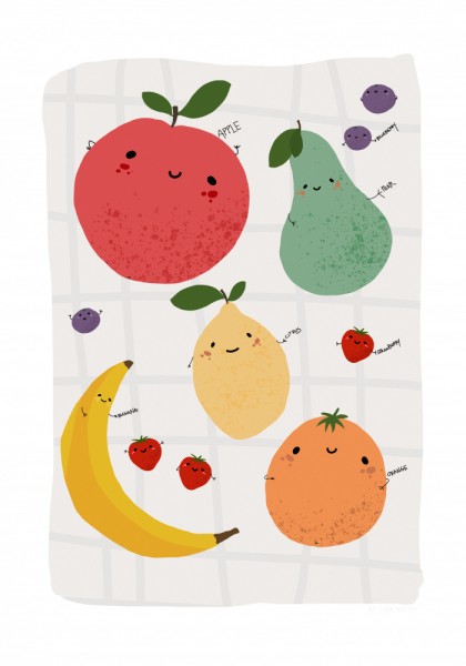 Obst-Kinderposter