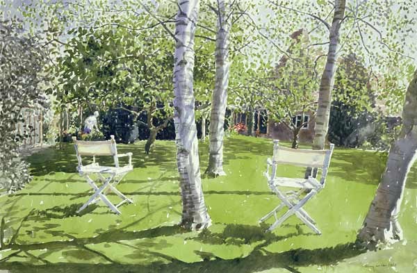 Silver Birches, 1988 (w/c on paper)