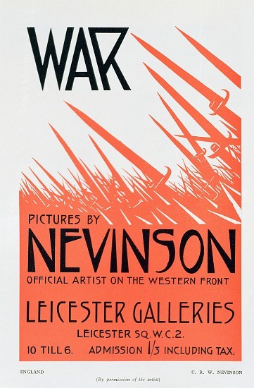 War Pictures by Nevinson, Official Artist on the Western Front, poster for an exhibition