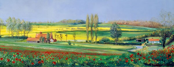 Poppy Field and Poplars