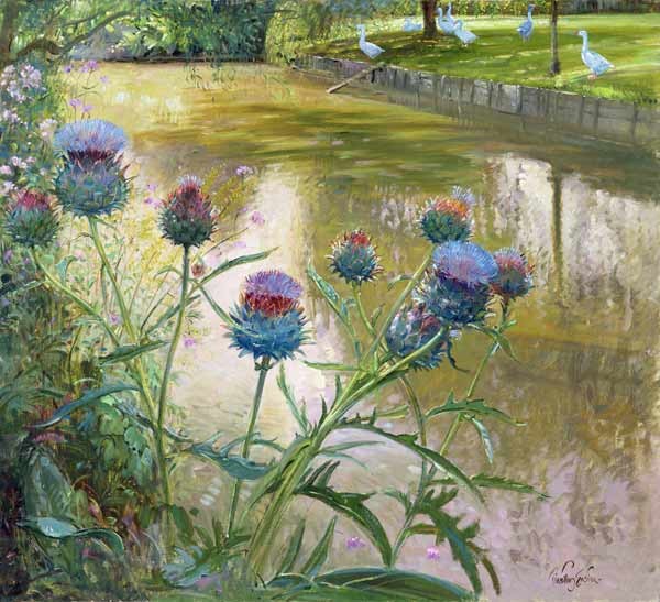 Cardoons Against the Moat (oil on canvas)