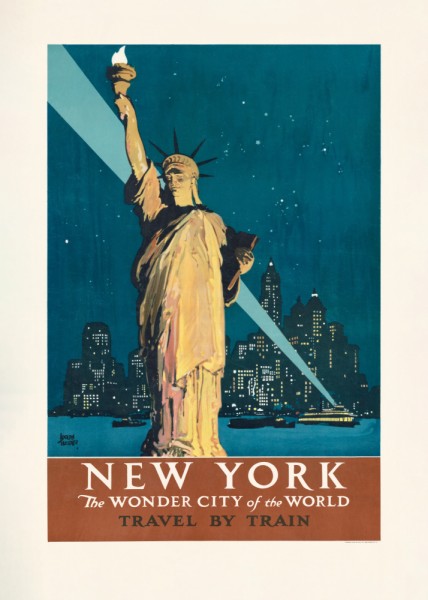 New York,die Wunderstadt der Welt,Reisen mit dem Zug (1927),Poster von Adolph Treidler