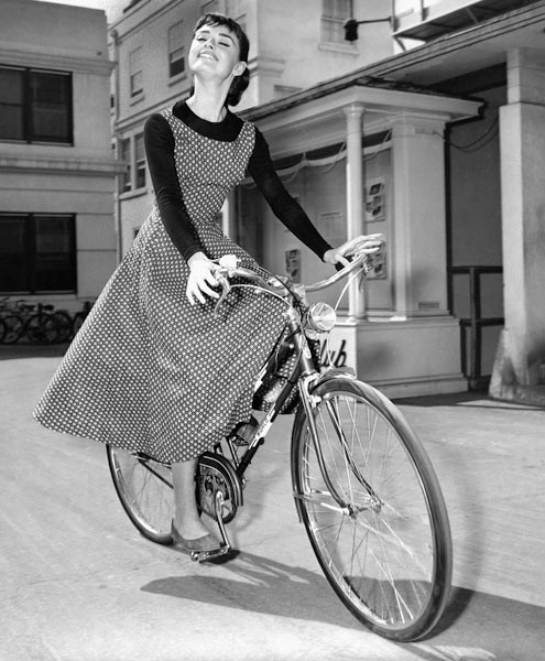 Audrey Hepburn on set of film Sabrina