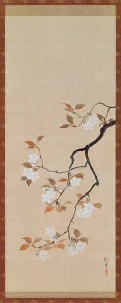 Hanging Scroll Depicting Cherry Blossoms, from A Triptych of the Three Seasons, Japanese, early 19th