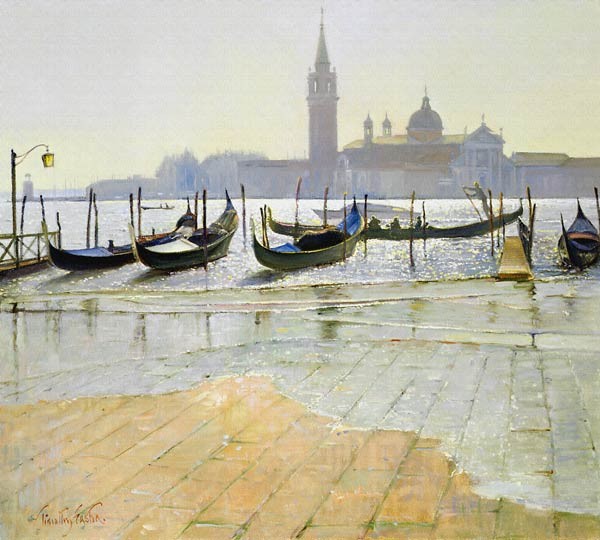 Venice at Dawn (oil on canvas)