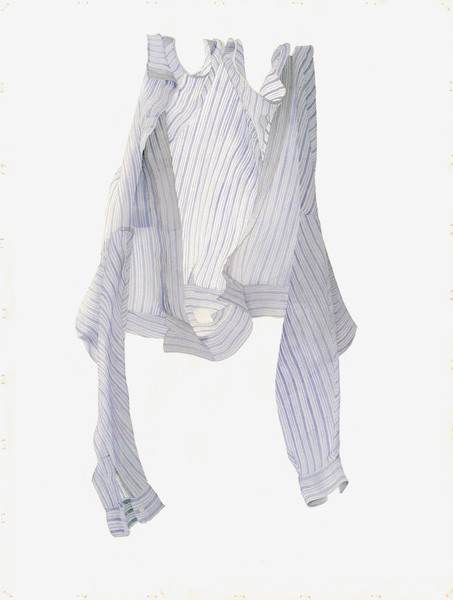 Stripy Blue Shirt in a Breeze, 2004 (w/c on paper)